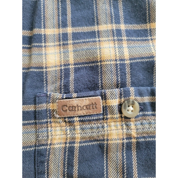 Carhartt Plaid Flannel Shirt Mens L Long Sleeve Regular Fit - Picture 8 of 11